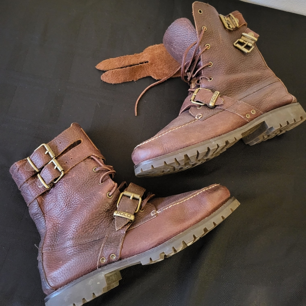 Size 10.5 Brockton Mohagany Ralph Lauren Polo Boots